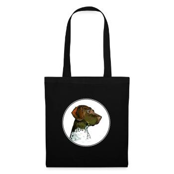 Old Danish Pointer Dog Watercolor Illustration - Tote Bag - black - Front