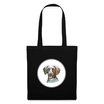 Pointer Dog Watercolor Sketch Illustration - Tote Bag - black - Front