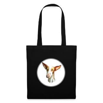 Podenco Canario Dog Watercolor Sketch Illustration - Tote Bag - black - Front