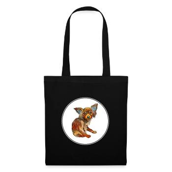 Russian Toy Dog Watercolor Illustration - Tote Bag - black - Front