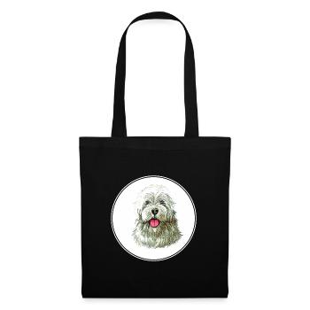 Sapsali Dog Watercolor Sketch Illustration - Tote Bag - black - Front