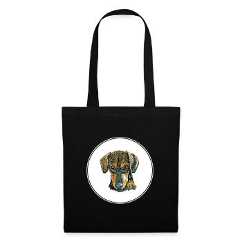 Serbischer Hund Aquarell Skizze Illustration - Stoffbeutel - Schwarz - Vorne