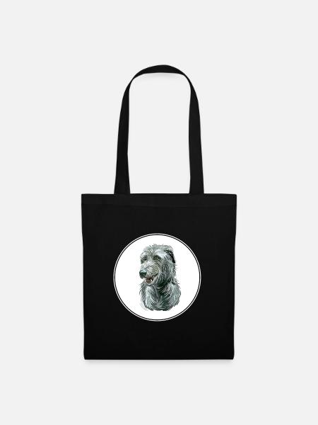 Schottischer Hirschhund Hund Aquarell Illustration - Stoffbeutel - Schwarz
