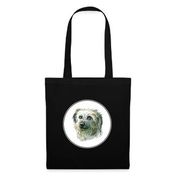 Illustration aquarelle de chien de berger pyrénéen - Sac en tissu - noir - Devant
