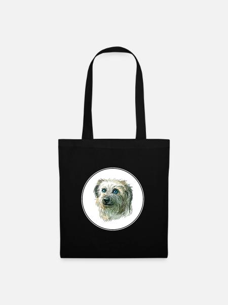 Pyrenäen-Schäferhund-Aquarell-Illustration - Stoffbeutel - Schwarz