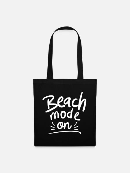 Strandmodus Ein - Stoffbeutel - Schwarz
