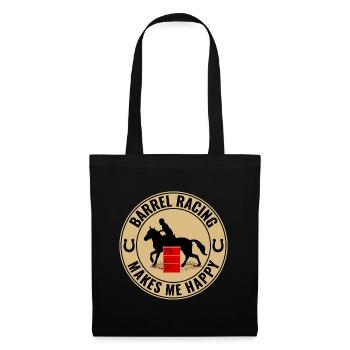 Barrel Racer Reiten Racing Rodeo Lustig - Stoffbeutel - Schwarz - Vorne
