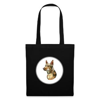 Telomian Dog Watercolor Art Illustration - Tote Bag - black - Front