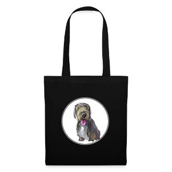 Illustration slovaque de chien pointeur à poil rugueux - Sac en tissu - noir - Devant