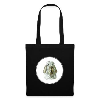 Spinone Italiano Reinrassiger Hund Aquarell Illustrat - Stoffbeutel - Schwarz - Vorne