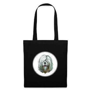 Südrussischer Ovcharka Hund Aquarell Illustration - Stoffbeutel - Schwarz - Vorne
