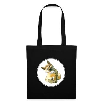 Shiba Inu Japanese Dog Watercolor Illustration - Tote Bag - black - Front