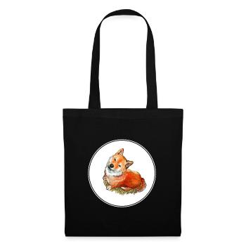 Shiba Inu Japanese Dog Watercolor Illustration - Tote Bag - black - Front