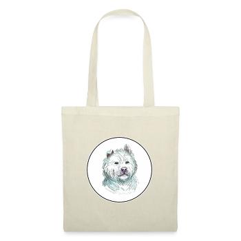 Xiasi Hund Aquarell Farbe Illustration - Stoffbeutel - Natur - Vorne
