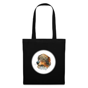 Français Épagneul Chien Aquarelle Art Illustration - Sac en tissu - noir - Devant
