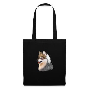 Alaskan Klee Kai Dog Aquarelle Illustration - Sac en tissu - noir - Devant
