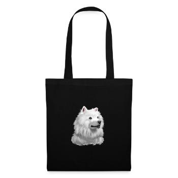 American Eskimo Dog Watercolor Sketch Illustration - Tote Bag - black - Front