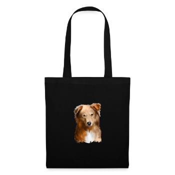 Illustration de l’aquarelle de chien de berger basque - Sac en tissu - noir - Devant