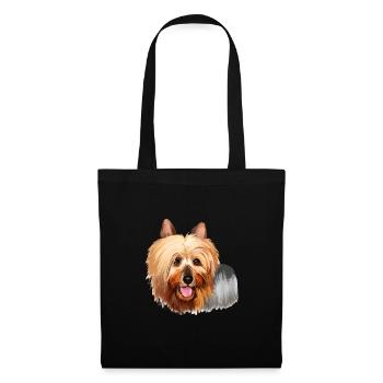Australischer Seidenterrier Hund Aquarell Illustrati - Stoffbeutel - Schwarz - Vorne