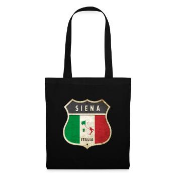 Siena Italien Wappen Flaggen Design - Stoffbeutel - Schwarz - Vorne