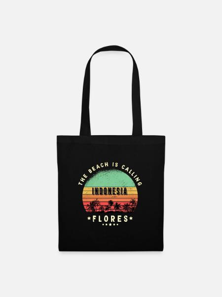 Flores Indonesien Strand Design - Stoffbeutel - Schwarz
