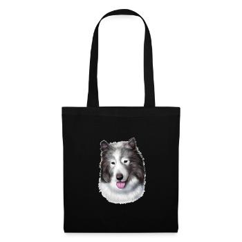 Illustration de l’aquarelle de chien esquimau canadien - Sac en tissu - noir - Devant