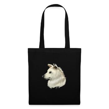 Kretischer Hund Aquarell Illustration - Stoffbeutel - Schwarz - Vorne