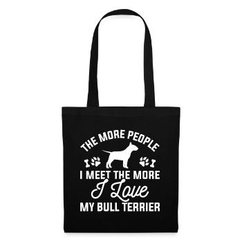 Ich liebe meinen Bullterrier - Stoffbeutel - Schwarz - Vorne