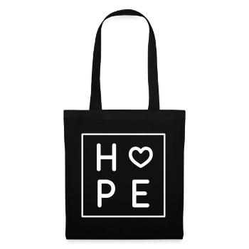 HOPE Herz Logo Schriftzug - Stoffbeutel - Schwarz - Vorne
