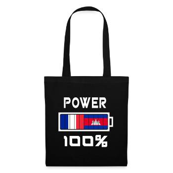 Le Cambodge et la France alimentent 100% - Sac en tissu - noir - Devant
