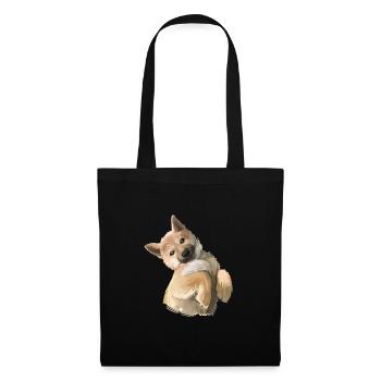 Shiba Inu Japanese Dog Watercolor Illustration - Tote Bag - black - Front