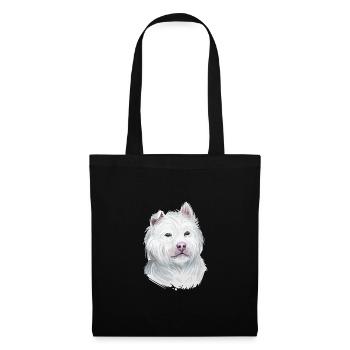 Xiasi Hund Aquarell Farbe Illustration - Stoffbeutel - Schwarz - Vorne
