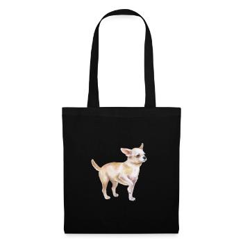 Chihuahua Dog Watercolor Sketch Illustration - Tote Bag - black - Front