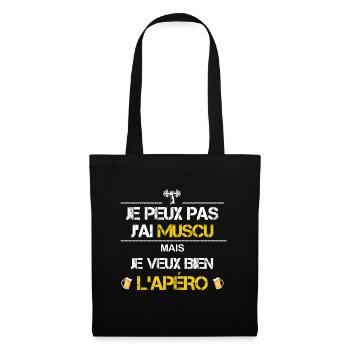 Je peux pas j ai muscu humour - Sac en tissu - noir - Devant