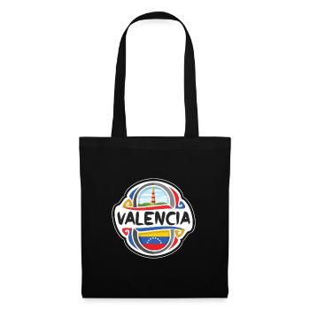 Valencia Venezuela Flag Travel Souvenir Badge Stam - Tote Bag - black - Front