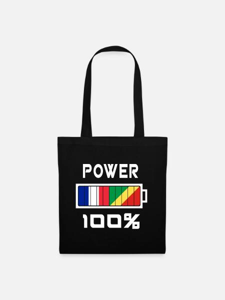 La France et le Congo alimentent 100% - Sac en tissu - noir