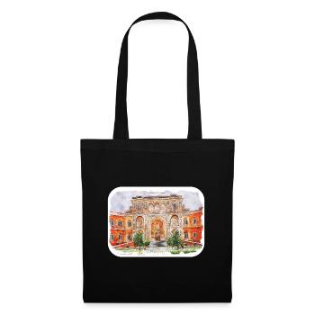 Jaipur Inde Aquarelle Esquisse Peinture Dessinée - Sac en tissu - noir - Devant
