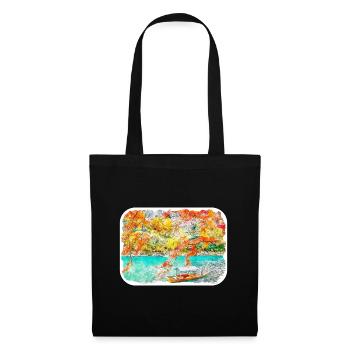 Japan Aquarellskizze Handgezeichnete Illustration - Stoffbeutel - Schwarz - Vorne