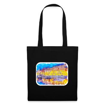 Helsinki Finland Watercolor Sketch Illustration - Tote Bag - black - Front