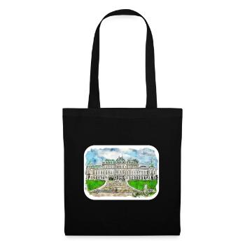 Vienna Austria Watercolor Sketch Illustration - Tote Bag - black - Front