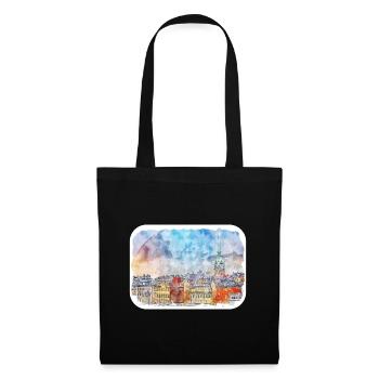 Helsinki Finland Watercolor Sketch Illustration - Tote Bag - black - Front