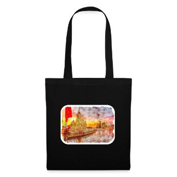 Moscou Russie Aquarelle Esquisse Dessinée Peinture - Sac en tissu - noir - Devant