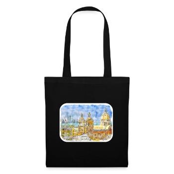 Carthagène Colombie Aquarelle Sketch Illustration - Sac en tissu - noir - Devant