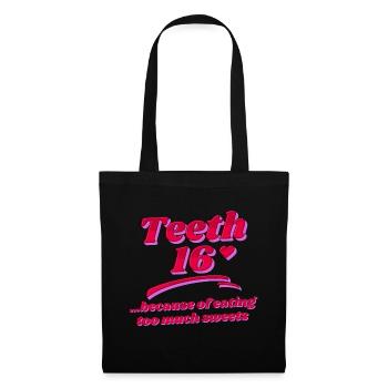 Drôle de sweet tooth statement sucre - Sac en tissu - noir - Devant