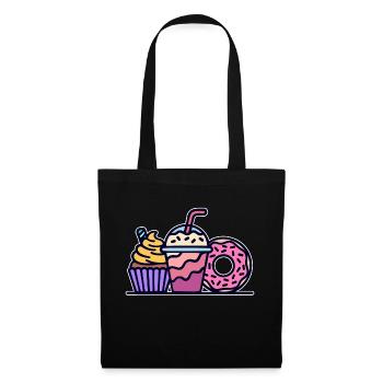 Cupcake Délicieux Bonbons Snack Cuisson Beignet - Sac en tissu - noir - Devant