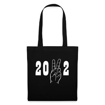 2022 Peace Zeichen - Stoffbeutel - Schwarz - Vorne