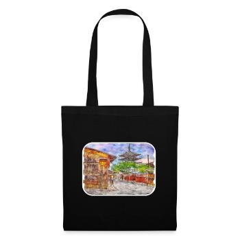 Kyoto Japan Watercolor Sketch Painting Illustratio - Tote Bag - black - Front