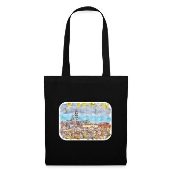 Tuscany Italy Watercolor Sketch Painting - Tote Bag - black - Front