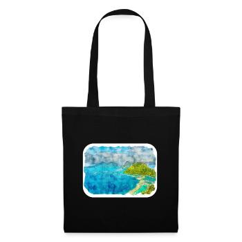Malaisie Aquarelle Esquisse Dessinée à la Main Illustration - Sac en tissu - noir - Devant