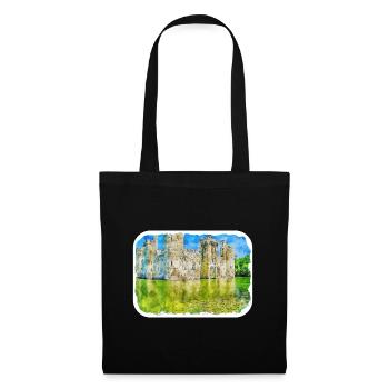 Angleterre Royaume-Uni Aquarelle Esquisse Dessinée à la main Peinture - Sac en tissu - noir - Devant